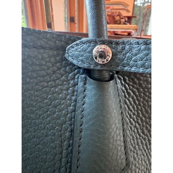COPY - PRADA AUTHENTIC LEATHER VITELLO DAINO TOTE PURSE Dark Green DOUBLE HANDLE - Picture 7 of 16